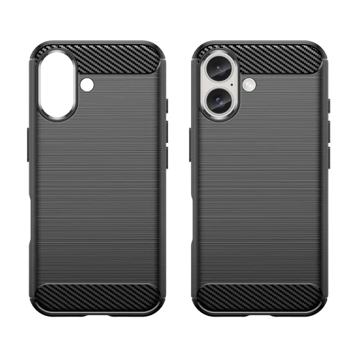 Carbon Case iPhone 16 Plus szilikon tok - Fekete tok - 2