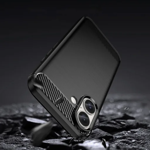 Carbon Case iPhone 16 Plus szilikon tok - Fekete tok - 4