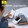 Baseus Qpow Pro+ 20000mAh 22.5W powerbank beépített USB-C kábellel és kijelzővel - fehér thumbnail
