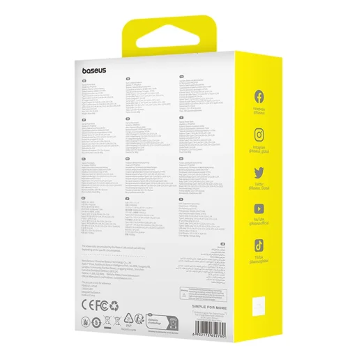 Baseus Qpow Pro+ 20000mAh 22.5W powerbank beépített USB-C kábellel és kijelzővel - fehér - 8