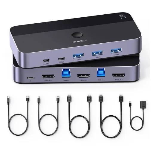 Ugreen CM664 HDMI kapcsoló 2 az 1-ben KVM switch - fekete - 4