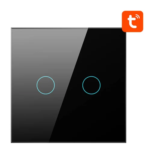 ZigBee Avatto ZTS02-EU-B2 2 utas TUYA okoskapcsoló (fekete) - 1