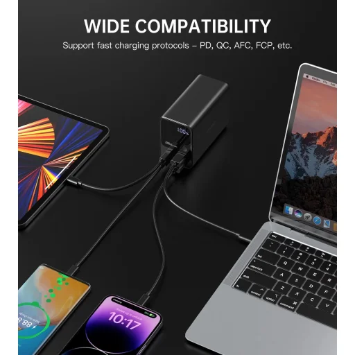 Choetech B635BK USB-A / USB-C Hordozható töltő 22.5W 27000mAh - fekete - 8