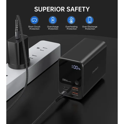 Choetech B635BK USB-A / USB-C Hordozható töltő 22.5W 27000mAh - fekete - 9