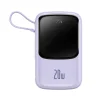 Powerbank Baseus Qpow Pro Lightning kábellel, USB-C, USB, 10000mAh, 20W (lila) thumbnail