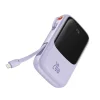Powerbank Baseus Qpow Pro Lightning kábellel, USB-C, USB, 10000mAh, 20W (lila) thumbnail