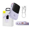 Powerbank Baseus Qpow Pro Lightning kábellel, USB-C, USB, 10000mAh, 20W (lila) thumbnail