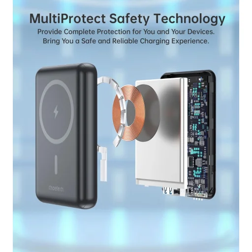 Choetech B662 vezeték nélküli MagSafe 5000mAh powerbank - fekete - 8