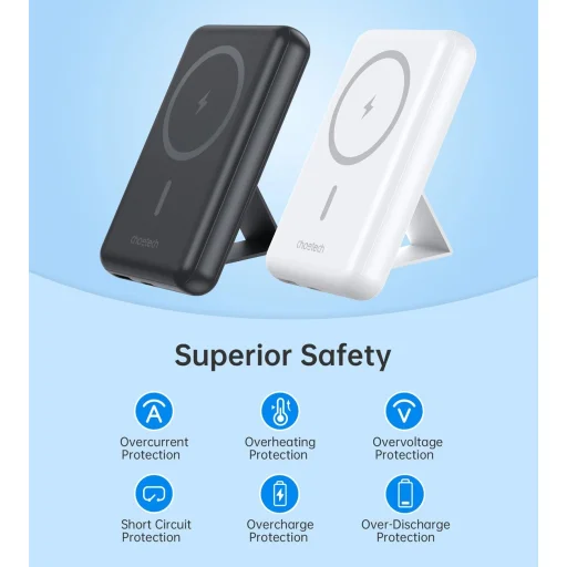 Choetech B662 vezeték nélküli MagSafe 5000mAh powerbank - fekete - 9