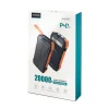 Choetech B657 szolár indukciós powerbank 20000mAh PD 20W / QC 18W / Qi 10W - narancs thumbnail