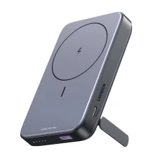 Mágneses powerbank 10000mAh Ugreen PB206, USB + USB-C, 20W állvány funkcióval (fekete)