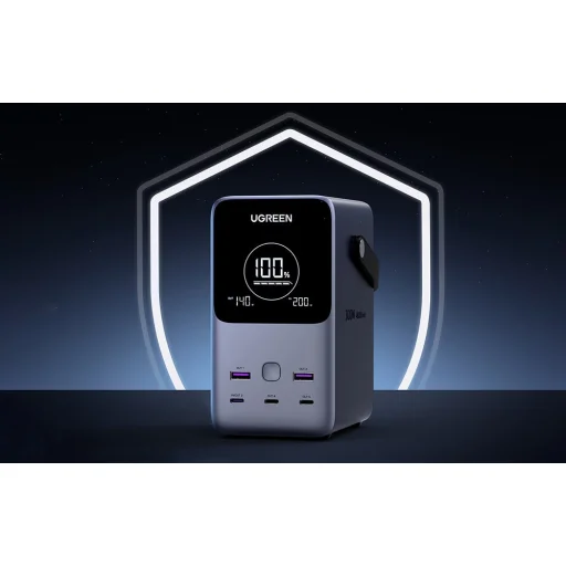 Ugreen PB770 48000mAh powerbank, 2x USB + 4x USB-C, 300W (szürke) - 11