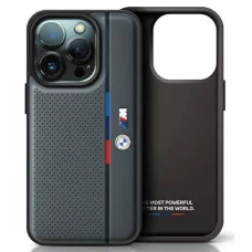  iPhone 16 Pro Antracit Eredeti Hard Tok BMW M Perforált Tricolor Díszvonal (BMHCP16L23PUPVA)