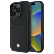  IPHONE 16 PRO MAX Fekete BMW Hardcase Signature bőrtok kártyatartóval (BMHCP16X22RSEPK) Eredeti tok