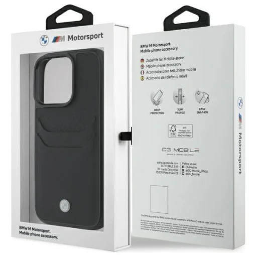 IPHONE 16 PRO MAX Fekete BMW Hardcase Signature bőrtok kártyatartóval (BMHCP16X22RSEPK) Eredeti tok - 8