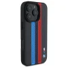  IPHONE 16 PRO BMW Hardcase M Lyuggatott Trikolor Nyomtatott Csíkok MagSafe (BMHMP16L23PUPTK) fekete eredeti tok thumbnail