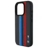  IPHONE 16 PRO BMW Hardcase M Lyuggatott Trikolor Nyomtatott Csíkok MagSafe (BMHMP16L23PUPTK) fekete eredeti tok thumbnail
