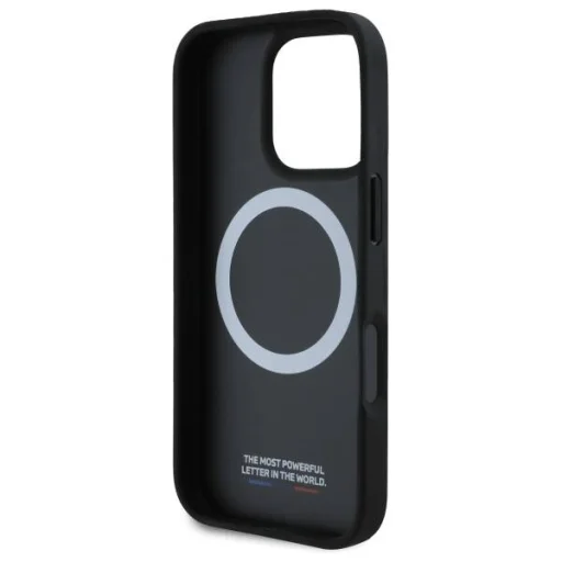  IPHONE 16 PRO BMW Hardcase M Lyuggatott Trikolor Nyomtatott Csíkok MagSafe (BMHMP16L23PUPTK) fekete eredeti tok - 7