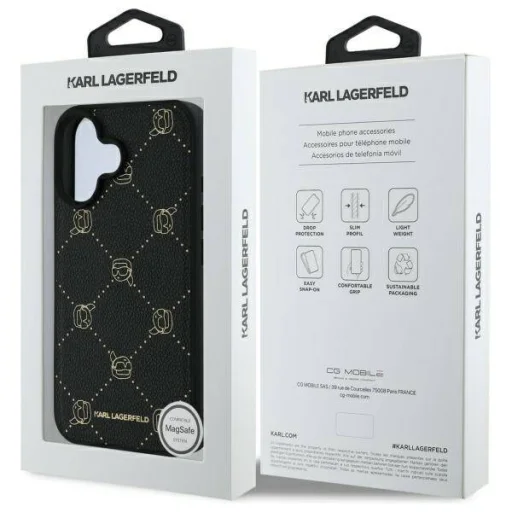  iPhone 16 Fekete Eredeti Karl Lagerfeld Karl Head MagSafe fliptok (KLHMP16SPGKHPHK) - 8