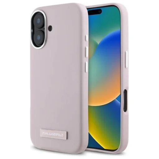  IPHONE 16 Rózsaszín Karl Lagerfeld Keménytok FW Metal Plate MagSafe Eredeti tok - 1