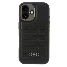  iPhone 16 Plus fekete Audi szintetikus bőr Original Case tok