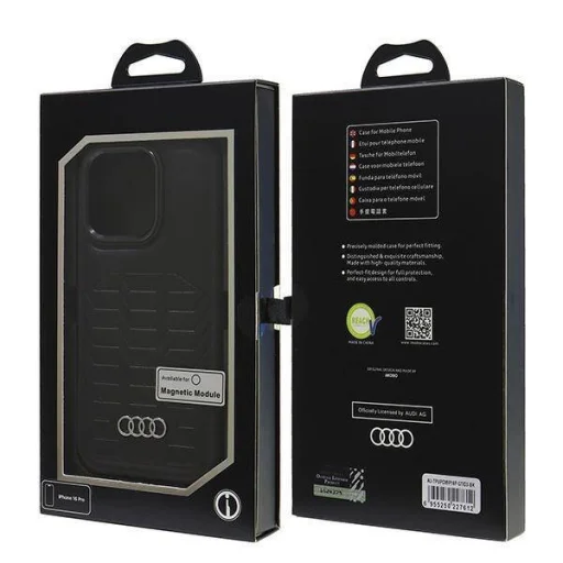  iPhone 16 Pro Eredeti Audi szintetikus bőrtok fekete tok (AU-TPUPCMIP16P-GT/D3-BK) - 7