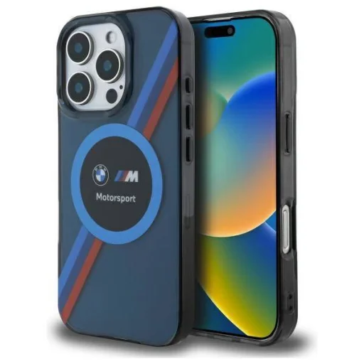  Apple iPhone 16 Pro Max Sötétkék BMW Hardcase Motorsport IML Circle MagSafe tok (BMHMP16X23HTPUV) - 1