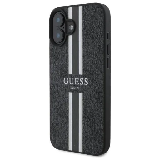  iPhone 16 Fekete Guess Hardcase 4G Printed Stripes MagSafe tok (GUHMP16SP4RPSK) - 2