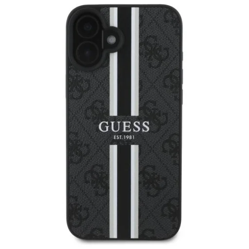 iPhone 16 Fekete Guess Hardcase 4G Printed Stripes MagSafe tok (GUHMP16SP4RPSK) - 3