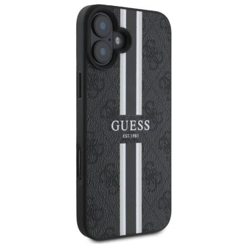 iPhone 16 Fekete Guess Hardcase 4G Printed Stripes MagSafe tok (GUHMP16SP4RPSK) - 4