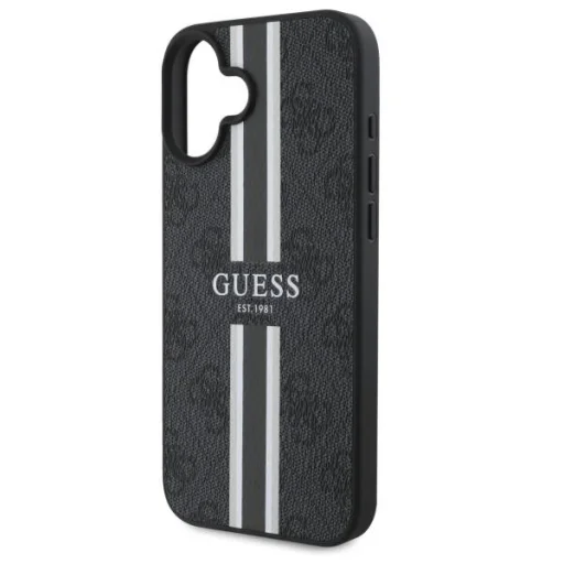  iPhone 16 Fekete Guess Hardcase 4G Printed Stripes MagSafe tok (GUHMP16SP4RPSK) - 6