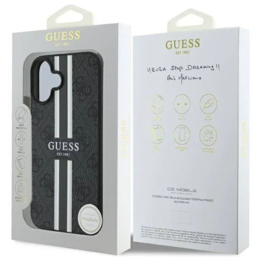  iPhone 16 Fekete Guess Hardcase 4G Printed Stripes MagSafe tok (GUHMP16SP4RPSK) - 8