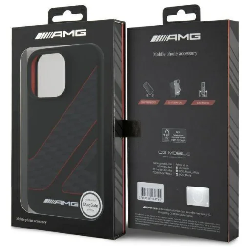 Eredeti tok IPHONE 16 PRO MAX AMG keménytok kockás zászló mintával MagSafe (AMHMP16X2SCFR) fekete tok - 8