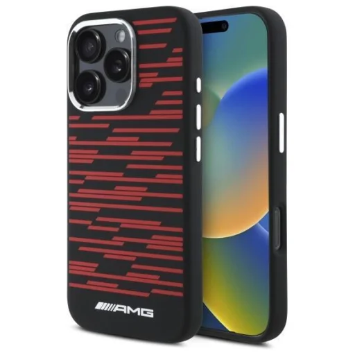 Eredeti tok IPHONE 16 PRO MAX AMG Hardcase Szilikon Grafika MagSafe (AMHMP16X24SSRRK) fekete tok - 1