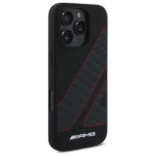 Eredeti tok IPHONE 16 PRO MAX AMG keménytok kockás zászló mintával MagSafe (AMHMP16X2SCFR) fekete tok - 2