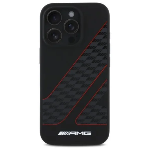Eredeti tok IPHONE 16 PRO MAX AMG keménytok kockás zászló mintával MagSafe (AMHMP16X2SCFR) fekete tok - 3