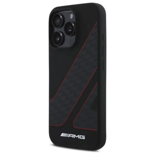 Eredeti tok IPHONE 16 PRO MAX AMG keménytok kockás zászló mintával MagSafe (AMHMP16X2SCFR) fekete tok - 4