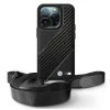  iPhone 16 Pro Max fekete Original BMW Hardcase M Edition Carbon Stripe & Strap tok