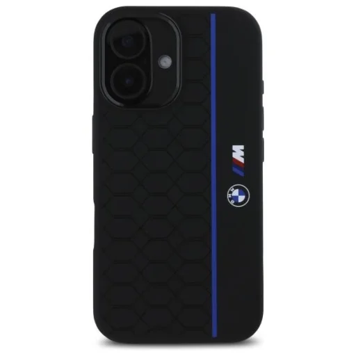  iPhone 16 BMW Hardcase Szilikon Hexagon Kék Vonallal MagSafe (BMHMP16S23SHEB) fekete eredeti tok - 3