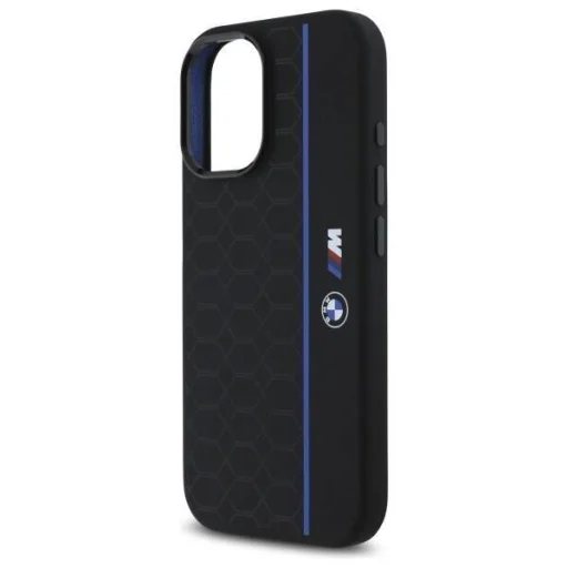  iPhone 16 BMW Hardcase Szilikon Hexagon Kék Vonallal MagSafe (BMHMP16S23SHEB) fekete eredeti tok - 6