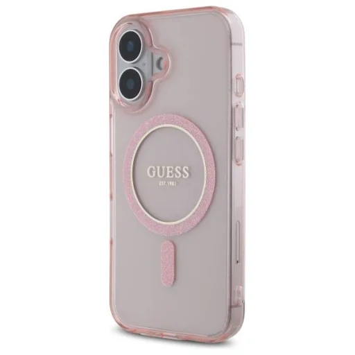  IPHONE 16 Rózsaszín Guess Hardcase IML Glitter Circle MagSafe Eredeti Tok - 2