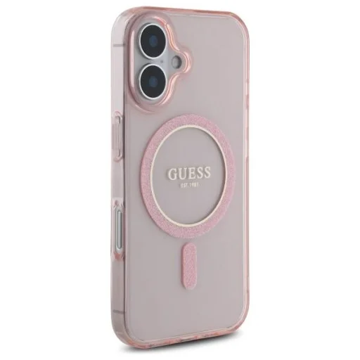  IPHONE 16 Rózsaszín Guess Hardcase IML Glitter Circle MagSafe Eredeti Tok - 4