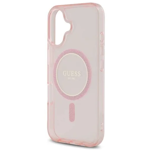  IPHONE 16 Rózsaszín Guess Hardcase IML Glitter Circle MagSafe Eredeti Tok - 6