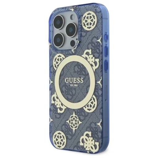  IPHONE 16 PRO MAX kék Guess Hardcase IML Peony On 4G Background MagSafe (GUHMP16XH4PYEEB) eredeti tok - 2