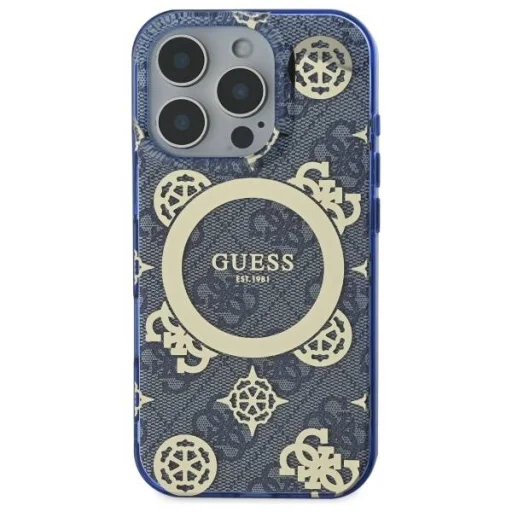  IPHONE 16 PRO MAX kék Guess Hardcase IML Peony On 4G Background MagSafe (GUHMP16XH4PYEEB) eredeti tok - 3