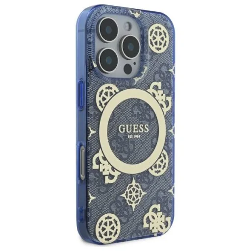  IPHONE 16 PRO MAX kék Guess Hardcase IML Peony On 4G Background MagSafe (GUHMP16XH4PYEEB) eredeti tok - 4