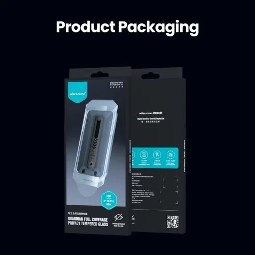 Nillkin Edzett Üveg 0.25mm Guardian 2.5D Apple iPhone 16 Pro Max Fekete (alkalmazóval) üvegfólia - 6