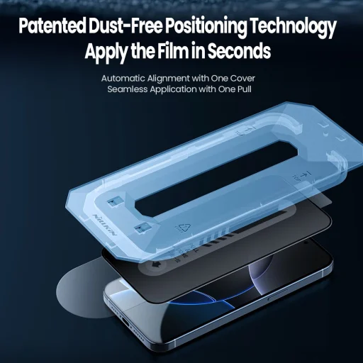 Nillkin Edzett Üveg 0.25mm Guardian 2.5D Apple iPhone 16 Pro Max Fekete (alkalmazóval) üvegfólia - 2