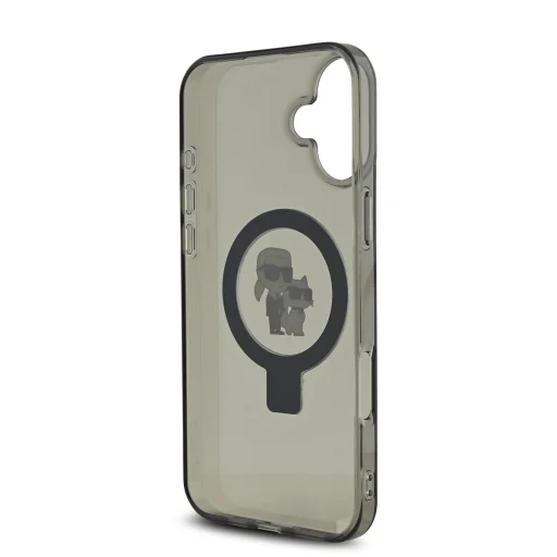  iPhone 16 fekete Karl Lagerfeld Gyűrűtartó Karl és Choupette MagSafe tok - 5