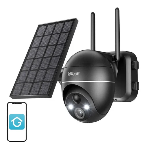 Vezeték nélküli 5MP WiFi kültéri kamera ieGeek ZS-GX4S fekete napelemes - 1
